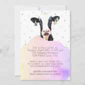 かわいい聖牛第三誕生日パタンファーム動物 招待状 (裏面)