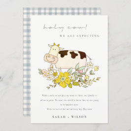 かわいい聖牛農場フローラ妊娠のお知らせ サンキューカード