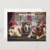 かわいい聖降誕祭のお目出とう シーズンポストカード (正面/裏面)