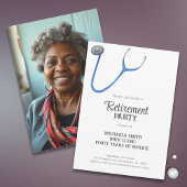 かわいい聴診器ドクターナース退職写真 招待状