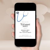 かわいい聴診器ドクターナース退職写真 招待状