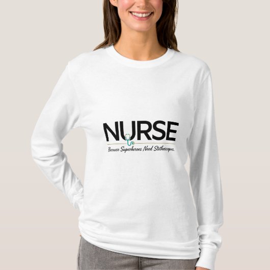 かわいい聴診器 ナースのギフト 医療従事者向けプレゼント Tシャツ (正面)
