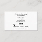 かわいい職人ニット商品と編み物指導 名刺 (裏面)