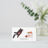 かわいい職人ニット商品と編み物指導 名刺 (スタンド正面)