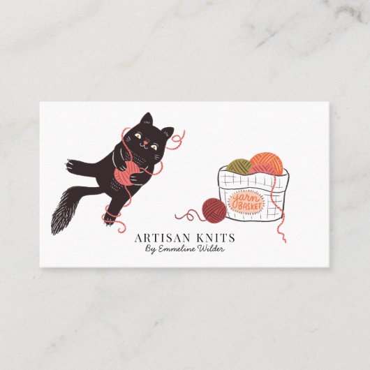 かわいい職人ニット商品と編み物指導 名刺 (正面)