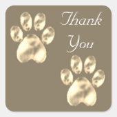 かわいい肉球のサンキュースクエアステッカー スクエアシール (正面)