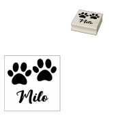 かわいい肉球プリントに名前「ミロ」 ラバースタンプ (押印)
