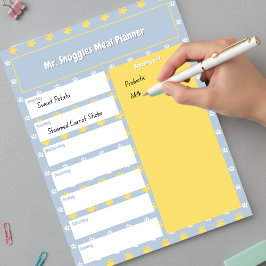 かわいい肉球プリントの食事プランナー ノートパッド