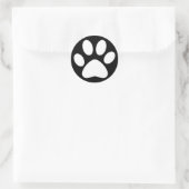 かわいい肉球ペット猫犬シンプル白黒 ラウンドシール (バッグ)