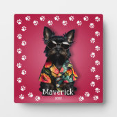 かわいい肉球ボーダーのシュナウザー ペット フォトプラーク (正面)