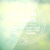 かわいい肉球ラウンドビジネス営業時間ドア ウィンドウサイン (シート3)