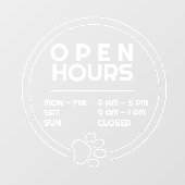 かわいい肉球ラウンドビジネス営業時間ドア ウィンドウサイン (シート)