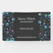 かわいい肉球柄のペットグルーマー事業用バナー 横断幕 (横)