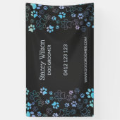 かわいい肉球柄のペットグルーマー事業用バナー 横断幕 (縦)