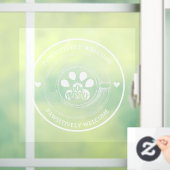 かわいい肉球 犬に優しいカフェ サイン 窓デカール ウィンドウサイン (ホーム)