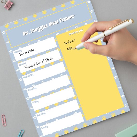 かわいい肉球 | 食事プランナー ノートパッド