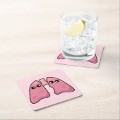 かわいい肺 - 人体生物学 スクエアペーパーコースター (インサイチュ)