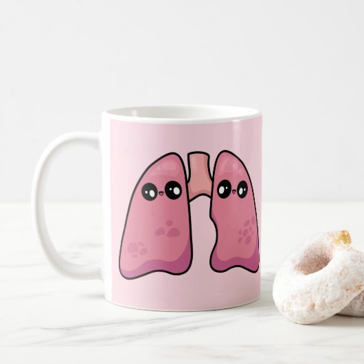 かわいい肺 – 人間生物学 コーヒーマグカップ (ドーナツ)
