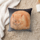 かわいい脂肪質猫の黄色色 クッション (ブランケット)