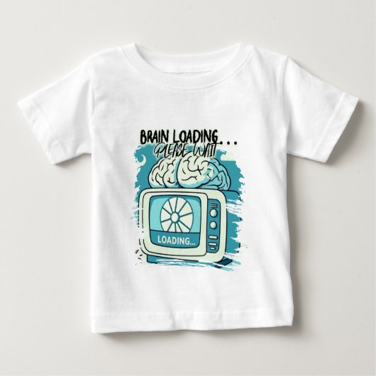 かわいい脳みそフル稼働デザイン ベビーTシャツ (正面)