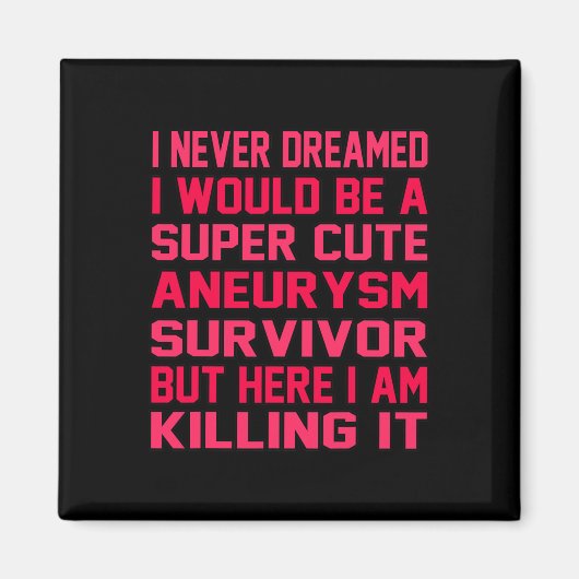 かわいい脳動脈瘤の生存者認識度月月支 マグネット (正面)