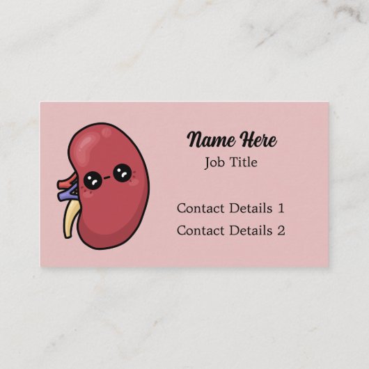 かわいい腎臓 - 人体生物学 名刺 (裏面)