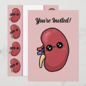 かわいい腎臓 - 人体生物学 招待状 (正面/裏面)