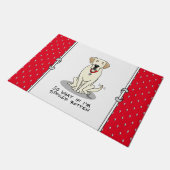 かわいい腐った黄色いラブラドールレトリバードッグ ドアマット (アングル)