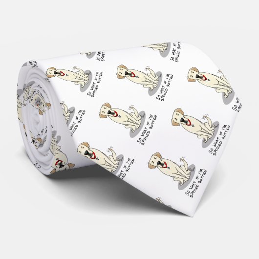 かわいい腐った黄色いラブラドールレトリバードッグ ネクタイ (ロール)