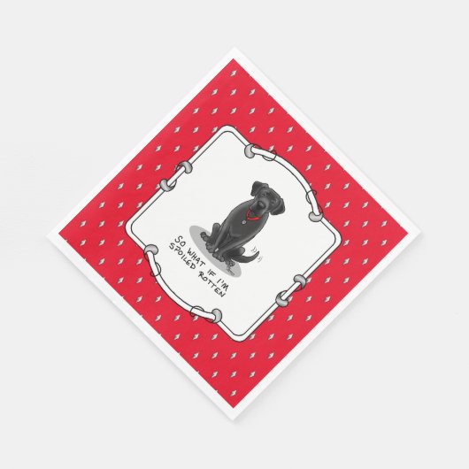 かわいい腐った黒いラブラドールレトリバードッグ スタンダードランチョンナプキン (角)