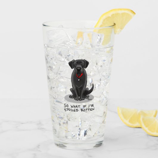 かわいい腐った黒いラブラドールレトリバードッグ タンブラーグラス (アイス裏面)