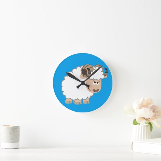 かわいい自信のある漫画のラム ラウンド壁時計 (ホーム)