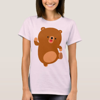 かわいい自信満々の漫画くまの女性のTシャツ Tシャツ