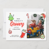 かわいい自分にグルーヴな小さなクリスマスの写真を持っている シーズンカード (正面)