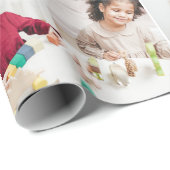 かわいい自分の写真を追加モノグラムハッピーバースデー ラッピングペーパー (ロールコーナー)