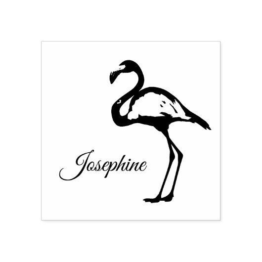かわいい自分の名前フラミンゴカスタムトロピカル ラバースタンプ (インプリント)