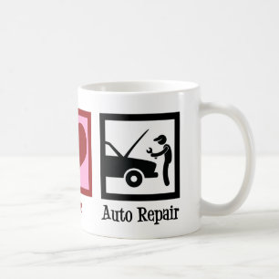 かわいい自動修理ショップカー整備士 コーヒーマグカップ