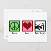 かわいい自動車修理ショップカー整備士 ポストカード (正面/裏面)