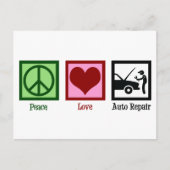 かわいい自動車修理ショップカー整備士 ポストカード (正面)