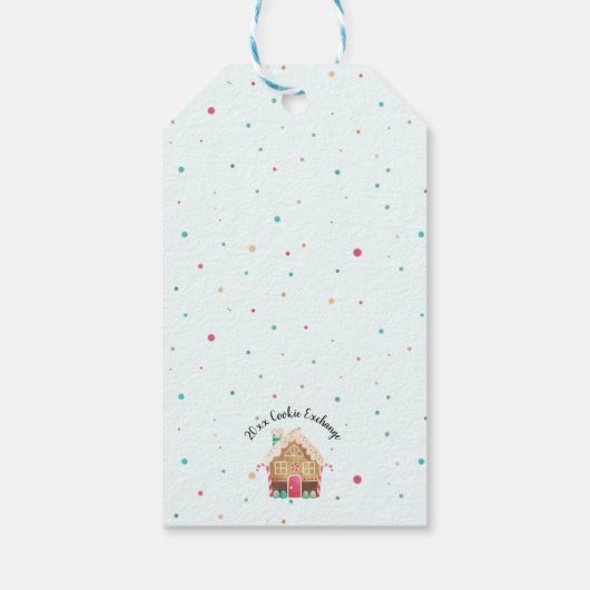 かわいい自家製クリスマスクッキー銀杏パン青 ギフトタグ (裏面)