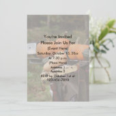 かわいい自然のトラックに積まれたかぼちゃ 招待状 (スタンド正面)