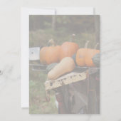 かわいい自然のトラックに積まれたかぼちゃ 招待状 (裏面)