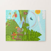 かわいい自然をテーマにしたウミガメのアナグマキャンファイアドッグ ジグソーパズル (横)