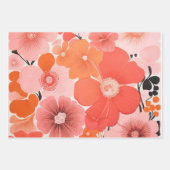 かわいい自然アジアの花 ラッピングペーパーシート (正面)