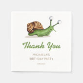 かわいい自然カタツムリ誕生日パーティー スタンダードカクテルナプキン (正面)