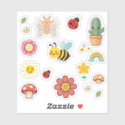 かわいい自然ステッカー シール (シート)