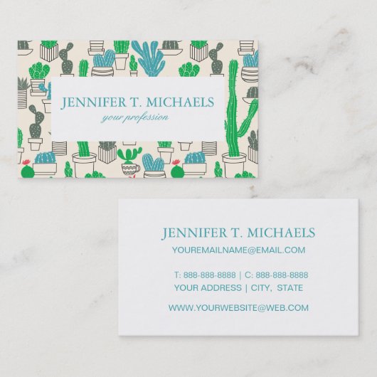 かわいい自然フローラカチ 名刺 (正面/裏面)