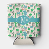 かわいい自然フローラサボテン模様 缶クーラー (正面)