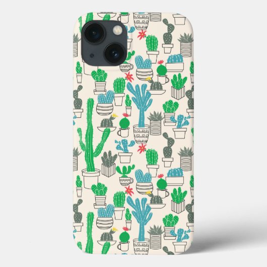 かわいい自然フローラサボテン模様 Case-Mate iPhoneケース (裏面)