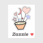 かわいい自然プラントポットビニールシール シール (シート)